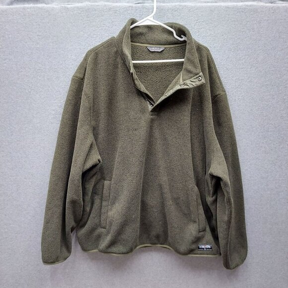 Alpine Design Mens XXL Olive Green Fleece Pullover Jacket With Snap Collar - Picture 6 of 6